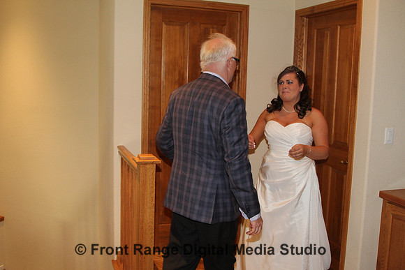 Dad sees the dress for the first time.