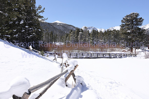 Sprague Bridge in Snow, Rocky Mountain National Park